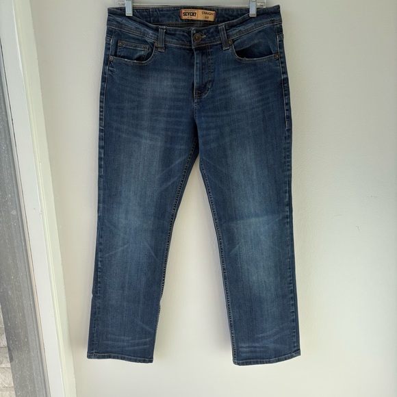 Seven7 Premium Men’s Dark Wash Straight Fit Blue Jeans Size 30x30 EUC - Picture 1 of 5
